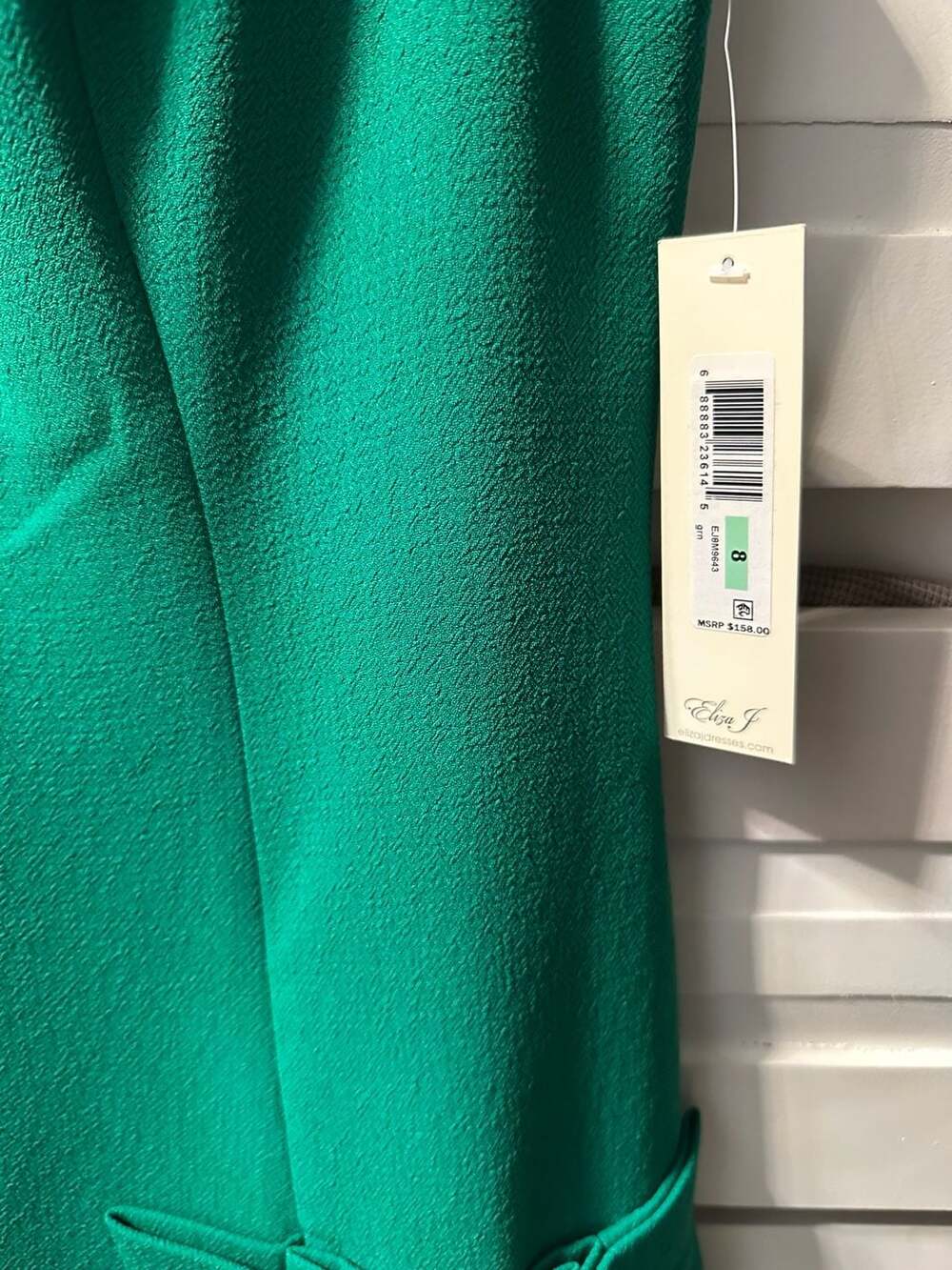 Eliza J Emerald Green Sleeveless Crepe Drop Waist Pleated Mini Dress Size 8 NEW - Picture 4 of 5